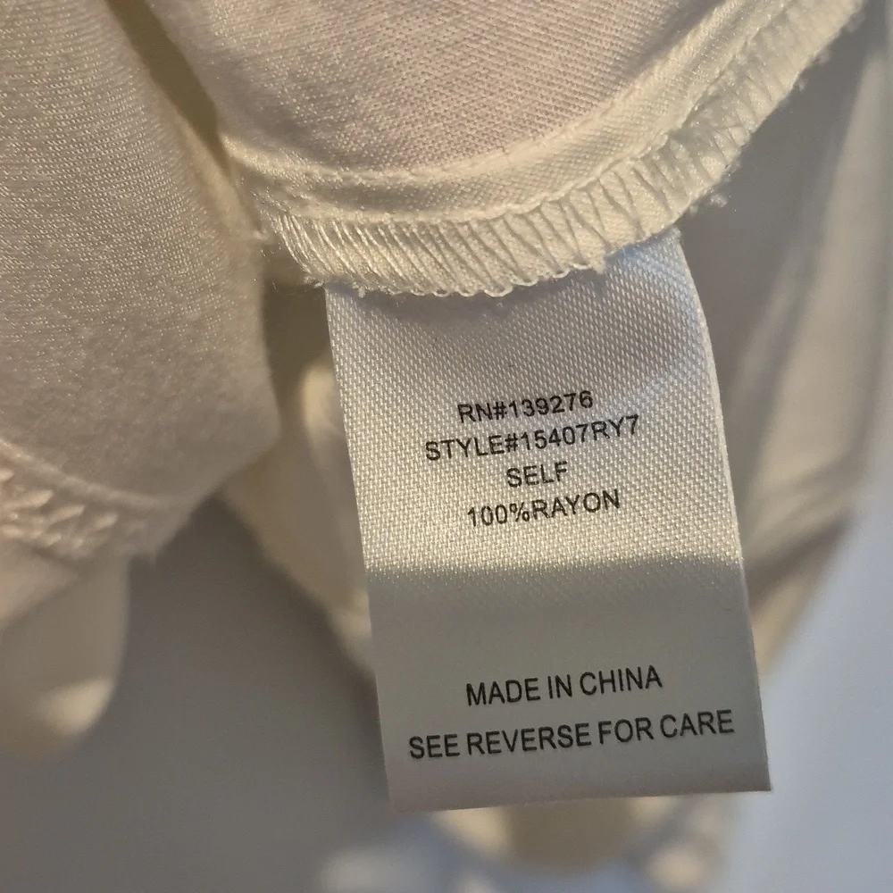 Daniel Rainn Cream Embroidered Tunic Blouse size L - Picture 7 of 7